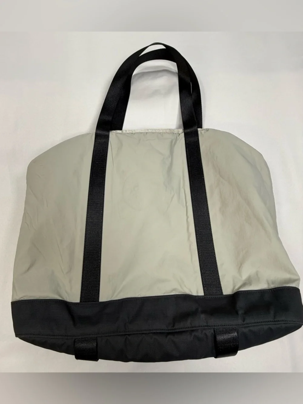lululemon athletica Light Gray and Black Convertible Nylon Tote